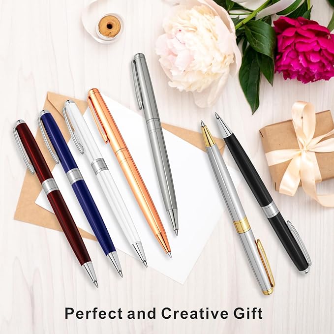 Cambond Ballpoint Pens Ink Pens - Gold Pen Bulk Pens Gift for Men Women Police Retractable Smooth Writing Pens Pack Black Ink 1.0 mm Medium Point,3 Pens with 3 Refills (Gold)