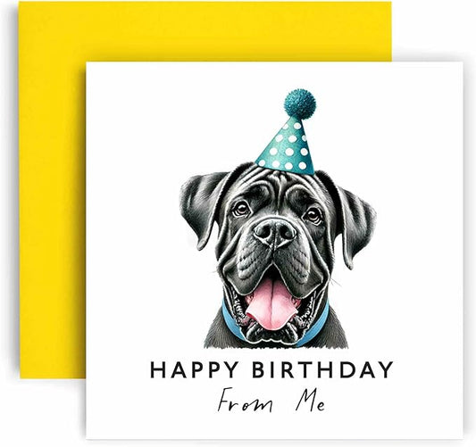 Huxters Birthday Card from the Dog – Cane Corso - Happy Birthday to Dog Mum and Dog Dad – Birthday Card from the Dog to Friends Family First Birthday (Cane Corso)