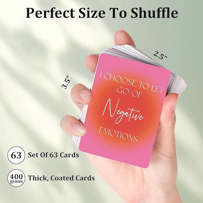 Affirmation Cards for Women, 63 Unique Positive Affirmation Cards, Daily Affirmations for Inspiration, Mindfulness, & Self-Care Gifts for Women