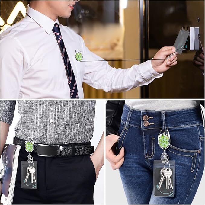 Cute Frog Lanyards for Id Badges, Retractable ID Badge Holder with Detachable Lanyard, Fashionable Badge Reel Heavy Duty with Carabiner Clip, Nurse Teacher Office Gifts