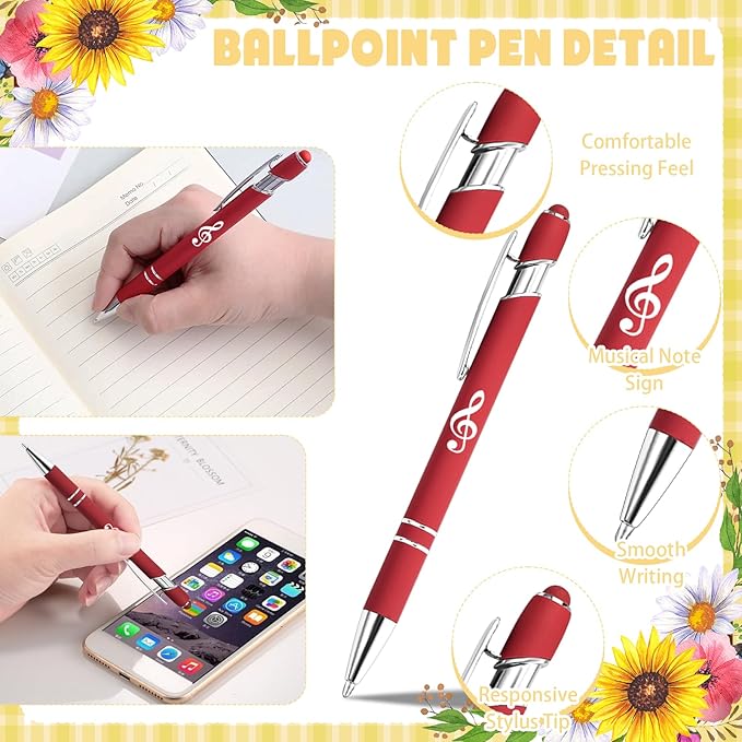 120 Pcs Music Gifts Bulk for Students Include 30 Music Note Ballpoint Pen 30 Music Keychain 30 Metal Music Bookmark 30 Organza Bag Choir Gifts for Student Teacher Music Lover