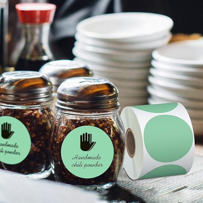 Misofuki 2" 4500 Labels 6-Color Assorted Circle Direct Thermal Stickers Label Rolls Bulk Set Compatible for Zebra Rollo MUNBYN POLONO & Other Thermal Printers,Self-Adhesive Round Direct Thermal Labels