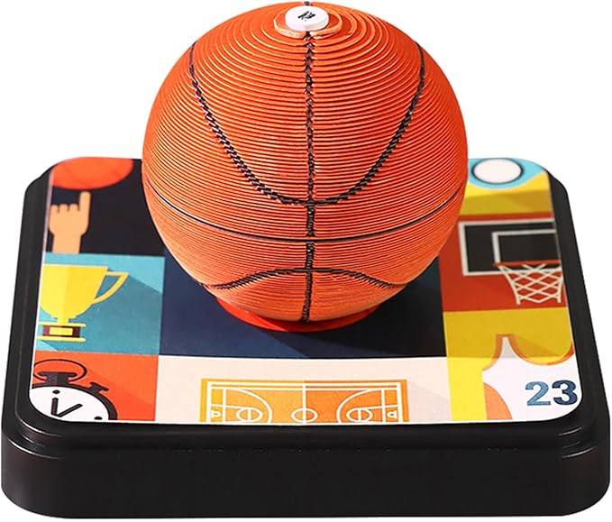 3D Art Calendar Memo Pad 2025,Creative Time Piece Calendar 2025 Desk Calendar,Basketball Tear Away Paper Carving Calendar 3D Memo Pad Art Notepad DIY Christmas Gift