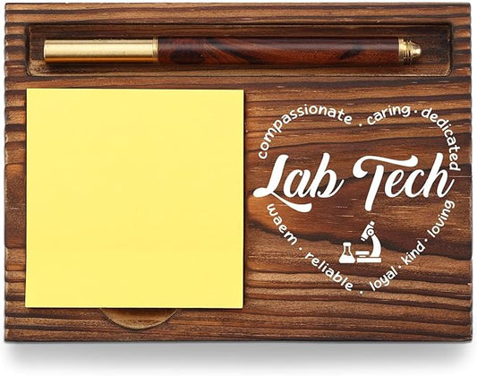 Lab Tech Sticky Note Holder, Thank You Gifts for Laboratory Technician Pathology Clinical Lab, Appreciation Gifts for Lab Technician Nurse Week Gifts Lab Tech Desk Self-Stick Note Pad Holders TZP41