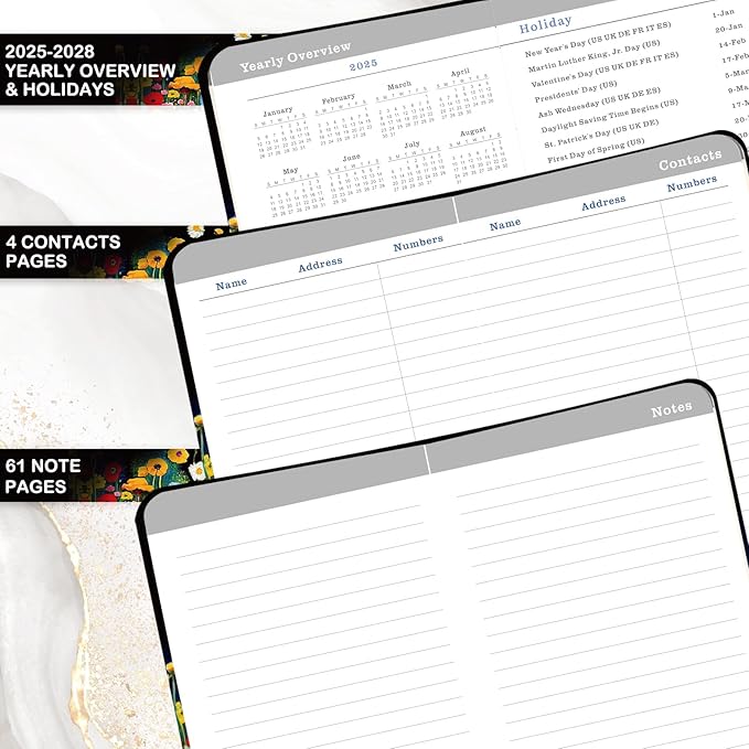 Pocket Calendar 2025-2027 - 3-Year Monthly Pocket Calendar from Jan.2025-Dec.2027, 6.4" x 3.8", 2025-2027 Pocket Calendar for Purse, Pocket Planner with Inner Pocket