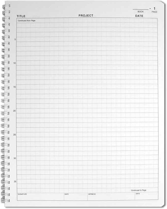 BookFactory Student Lab Notebook (Scientific Grid Format) - Standard No Carbon Copies 8.5" x 11" 75 Pages [Wire-O Bound] (LAB-075-WTG)