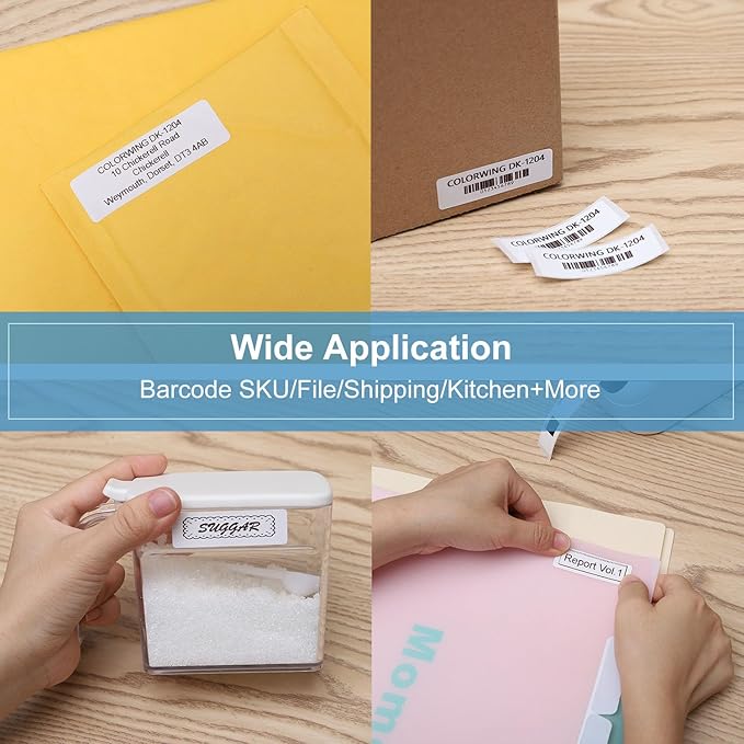 COLORWING Labels Compatible for Brother DK-1204 (0.66" x 2.1"), Multipurpose Return Address Die-Cut Label Roll, Use with QL 700 810w 820nwb Printers (10 Rolls + 2 Frame)