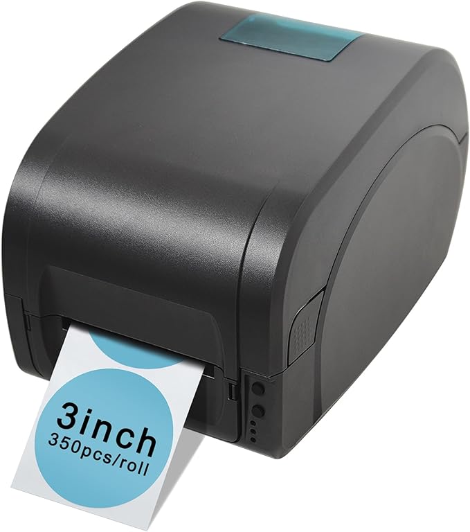 Hybsk 3 inch Circle Color Direct Thermal Stickers Shipping Labels for Barcodes,Name Tag,DIY Logo Design,Inventory– Compatible with Zebra,Rollo,Munbyn,and More-350 pcs (3 inch,Light Blue)