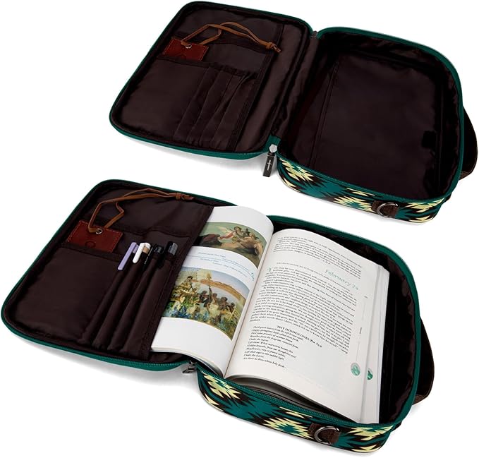 Montana West Bible Book Covers for Women Canves Bible Cases with Zippered Pocket Bible Bags Handheld Crossbody Church Bible Study Supplie