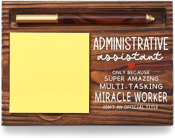 Administrative Assistant Gifts Admin Assistant Appreciation Gifts, Thank You Gifts for Office Assistant Secretary Front Desk, Admin Assistant Desk Self-Stick Note Pad Holders TZP01