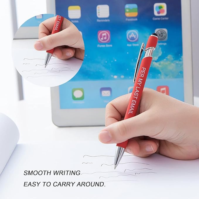 Funny Pens Colorful Ballpoint Pens with Inspirational Quotes and Touch Screen Function Office Gifts