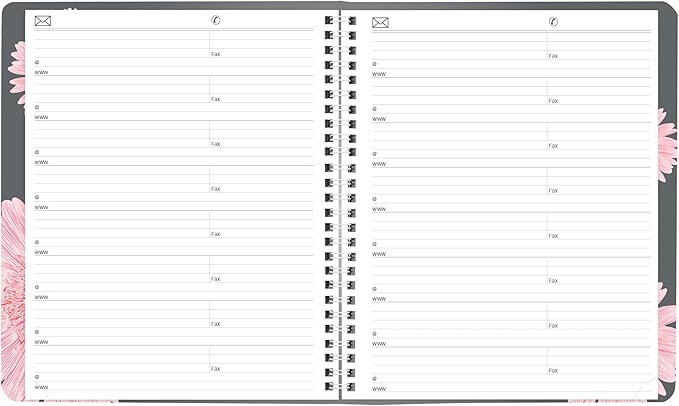 Brownline® 2025 Pink Essential Monthly Planner, 14 Months, December 2024 to January 2026, Twin-Wire Binding, 8.875" x 7.125", Pink Daisy (CB1200G.05-25)