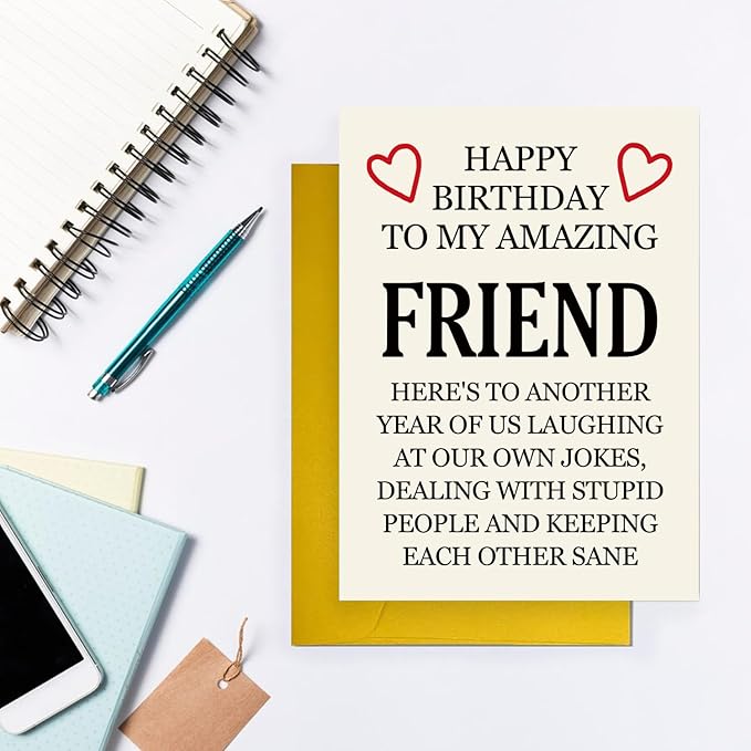 Best Friend Birthday Card, Bestie Birthday Card, Friendship Card for Birthday, Funny Birthday Card for Bestie BFF, Best Friend Birthday Gifts for Bestie Women Brother Him, Birthday Card Sister Brother