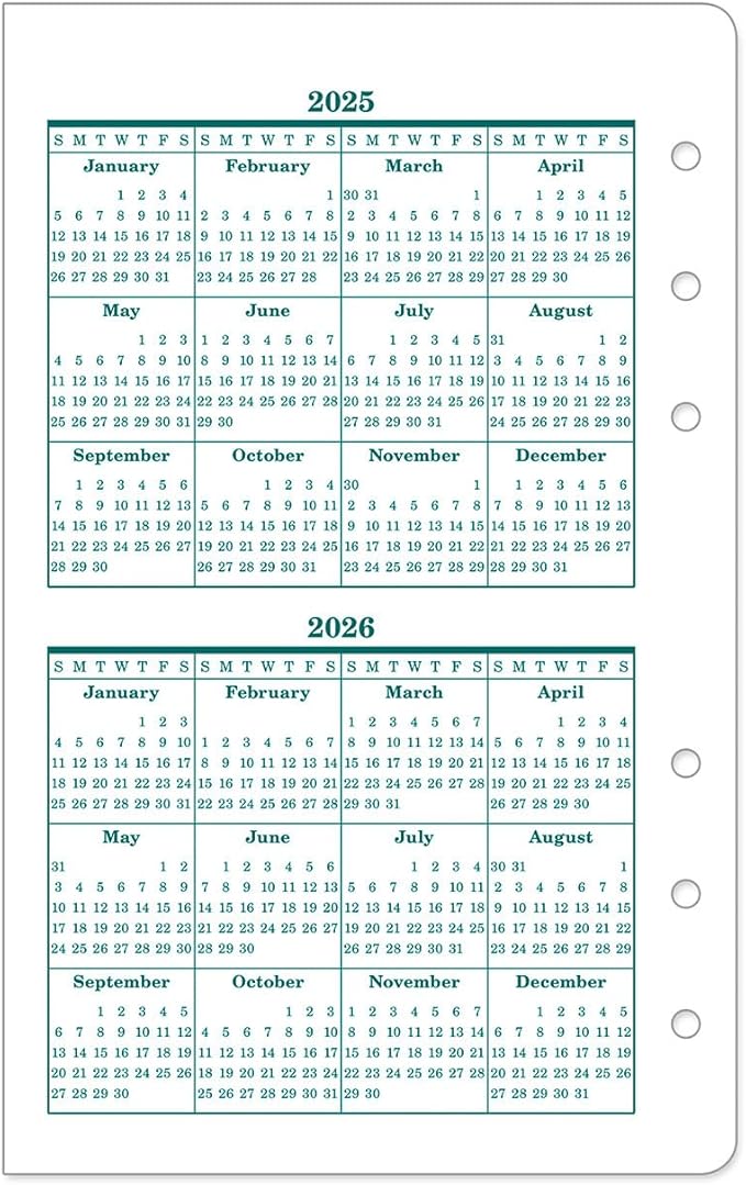 FranklinCovey - Original Two Page Per Day Ring-Bound Planner (Compact, Apr 2025 - Mar 2026)