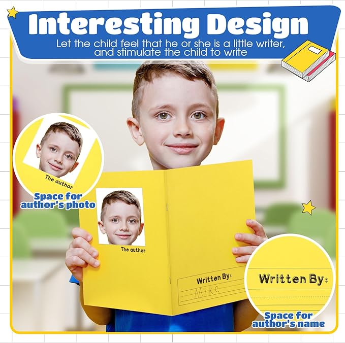 Henoyso 12 Pcs Primary Composition Notebook K-2 9 3/4 x 7 1/2 Inch Primary Journal Blank Writing Book for Kid to Write Draw and Journal 60 Page Notebook Back to School Supplies (Colorful)