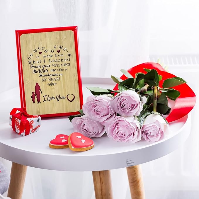 Mothers Day Cards,Handmade Bamboo Greeting Cards,Wooden Thankyou Card,Mother's day Card for Mom,Mum,Mom and Me