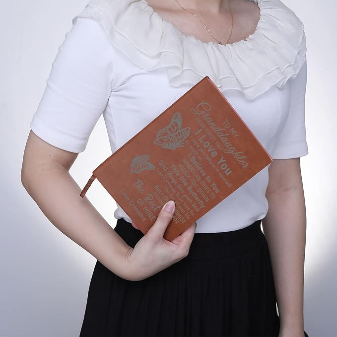 To My Granddaughter Leather Journal Notebook I'll Always Be With You Gifts for Granddaughter 130 Page Travel Journal Diary Sketch Book Gift for Girls (Granddaughter)