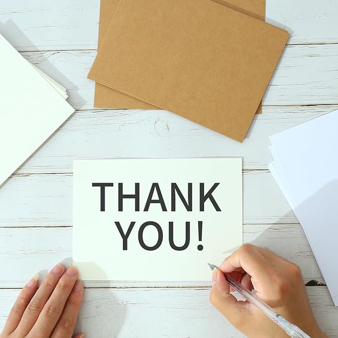 50 Pack 5x7 White Cardstock Paper, Thick Index Card for Printer, 92lb/250GSM Heavyweight Blank Card, Postcards, Wedding Invitation, DIY Crafting, Greeting Card Making