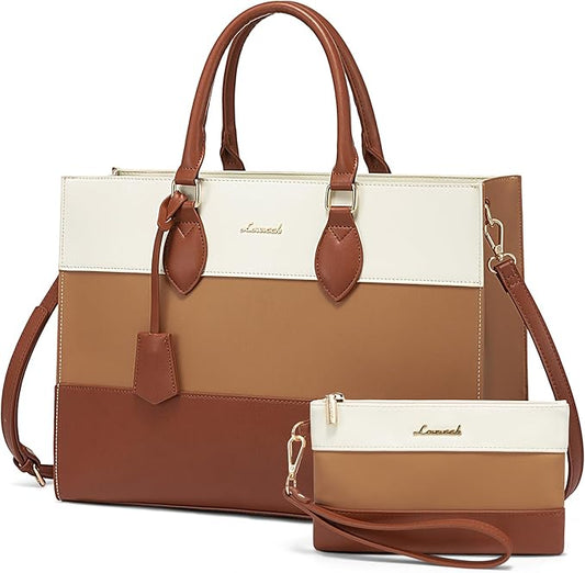 LOVEVOOK Laptop Tote Bag for Women, Work Totes Business Office Computer Briefcase with Clutch Purse