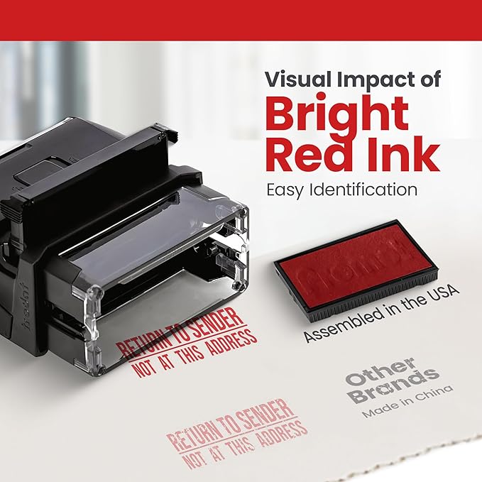 Promot Return to Sender Self Inking Stamp - Return to Sender Stamp Not at This Address - Envelope Stamper, Mail Stamps, Stampers for Office, Business Stamp - Rubber Stamps, Red Ink Stamp for Office
