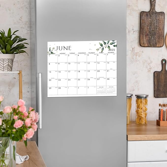 2025 Magnetic Calendar - Jan.2025 - Dec.2025, 8" × 10", Magnetic Calendar for Refrigerator, 2025 Magnetic Calendar, Julian Dates, Tear-off Pad, Perfect for Planning