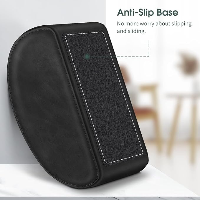 Large Remote Control Holder with 5 Compartments, KENOBEE Anti-slip Desktop Caddy Storage Organizer for Phone, Remote Controllers, Office Supplies, Makeup Brush, Media Accessories, Black