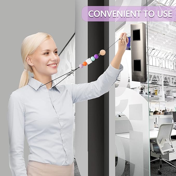 Retractable Lanyards for ID Badges and Keys, Cute Breakaway Teacher Lanyard with Badge Holders and Reels, Silicone Beaded Lanyard for Women, Nurses, Office with 2 Waterproof Card Holders