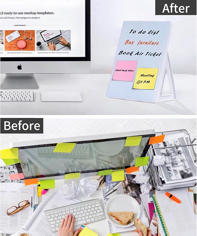 Desktop Dry Erase Board, Small Whiteboard with Stand, A5 Size 8.3 x 5.8 Inches with A Dry Erase Marker