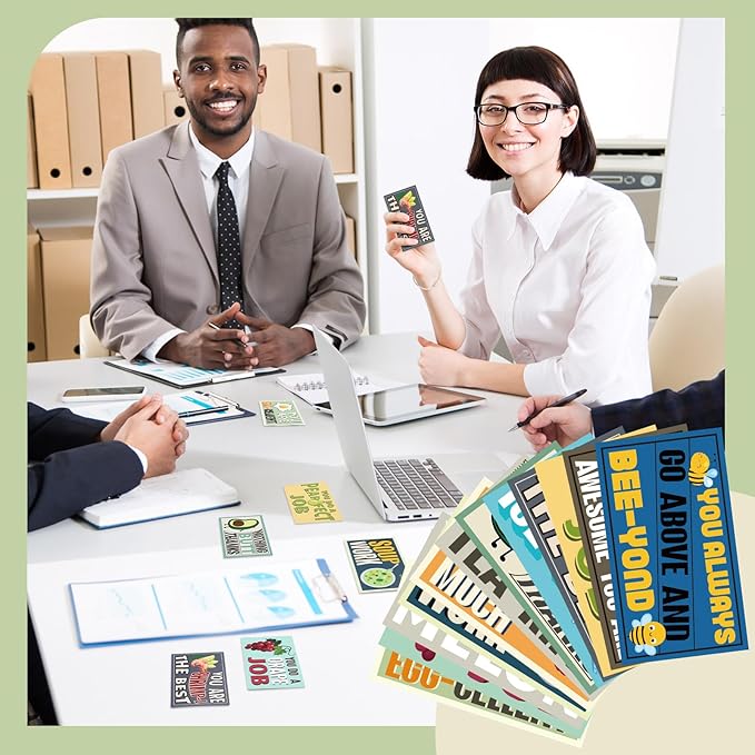 Yeaqee 240 Pcs Employee Appreciation Kudos Cards Funny Blank Back Motivational Card Encouragement Thank You Note Recognition Card for Teacher College Affirmation Gift(Funny)