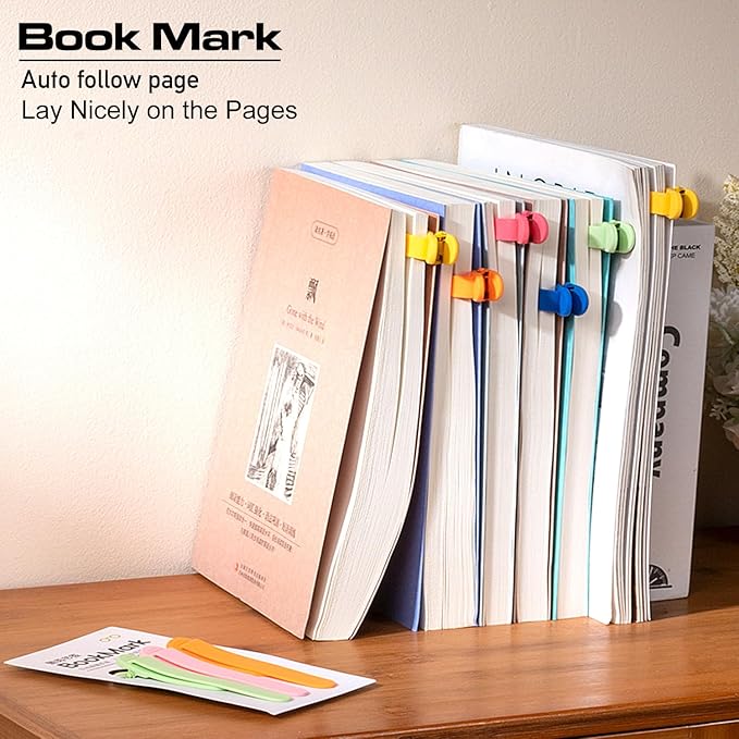3pcs Page Bookmarks for Reading, Automatic Book Marks Tailored for Book Enthusiasts, Unique and Cute Book Page Holder Markers Clip Reading Accessories Gifts