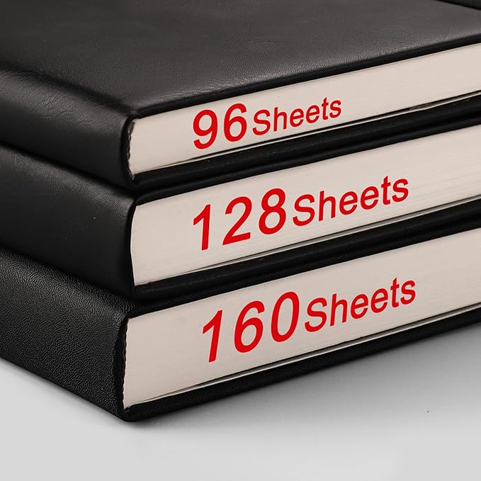 AHGXG Thick Journal Lined Notebook - 320 Numbered Pages A5 College Ruled Notebook for Writing, 100gsm Lined Paper, Leather Hardcover, for Women Men Work Office School, 5.75'' X 8.38''-Dark Blue