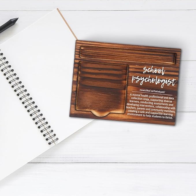 School Psychologist Gifts for Women, School Psychologist Office Sign, Thank You Gifts for School Psychologist, Funny Desk for Women Office,School Psych Gift Desk Retro Note Pad Holder VN336
