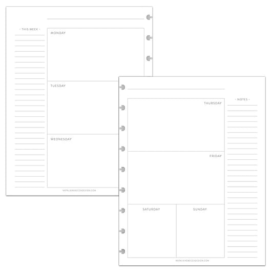 BetterNote Horizontal Undated Calendar Refill Pages for Disc Notebook, fits The Happy Planner, Discbound Levenger Circa, Staples Arc, TUL (Classic- 12 months, 9-Disc, 7"x9.25")