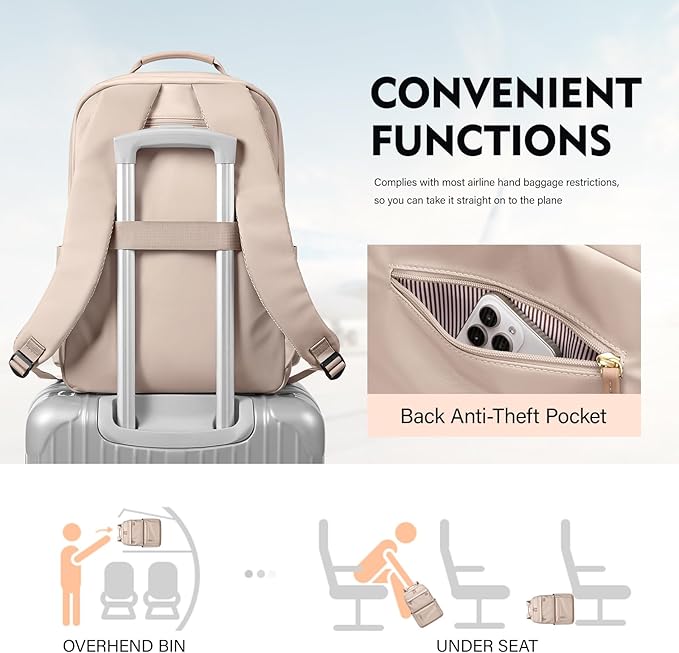 Laptop Backpack Work Bag: Fashion Travel Backpack for Women Fits 15.6 Inch Laptop Water Resistant Computer Backpack for College Teacher Nurse Business Large Capacity Casual Daypack