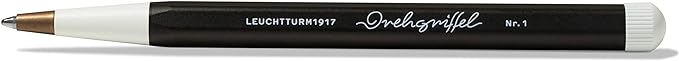 LEUCHTTURM1917 - Drehgriffel Writing Pen (Black) - Ballpoint Pen with Royal Blue Ink Included