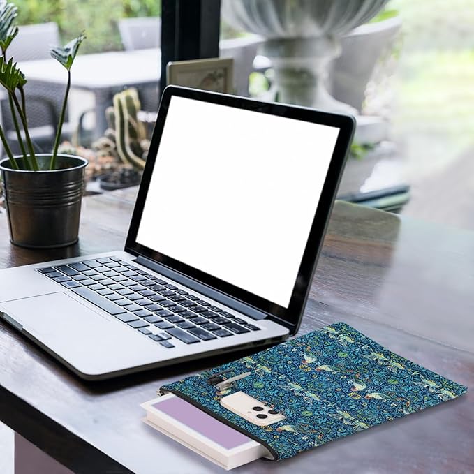 Vintage Flower Bird Book Sleeve Book Lovers Gifts Autumn Style Waterproof Book Cover Book Accessories Book Covers for Paperbacks Book Pouch Book Protector with Front Pocket for Women Girls Friend