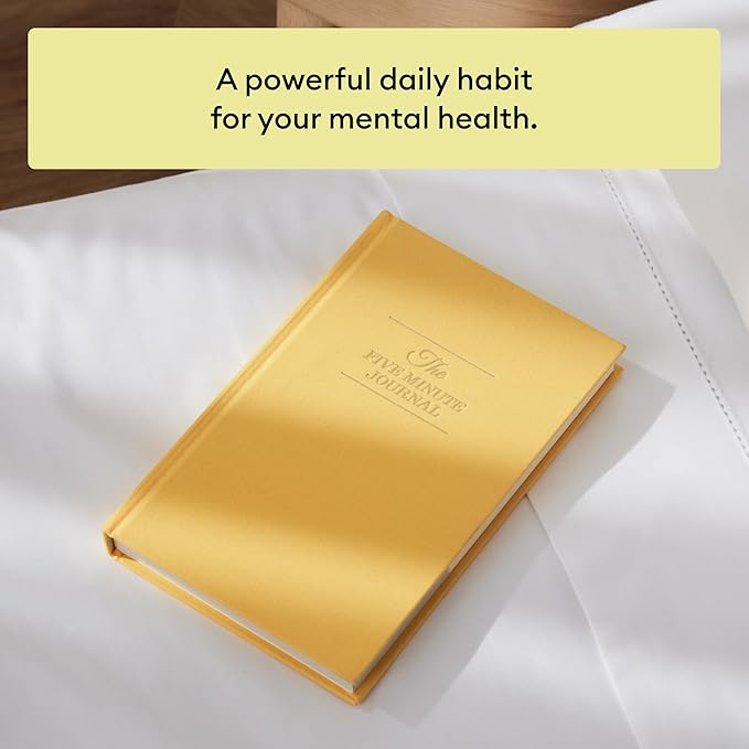 Intelligent Change The Five Minute Journal, Original Daily Gratitude Journal 2025, Manifestation Journal for Mindfulness, Undated Daily Journal with Gold Foiling, Plastic-Free, Yellow