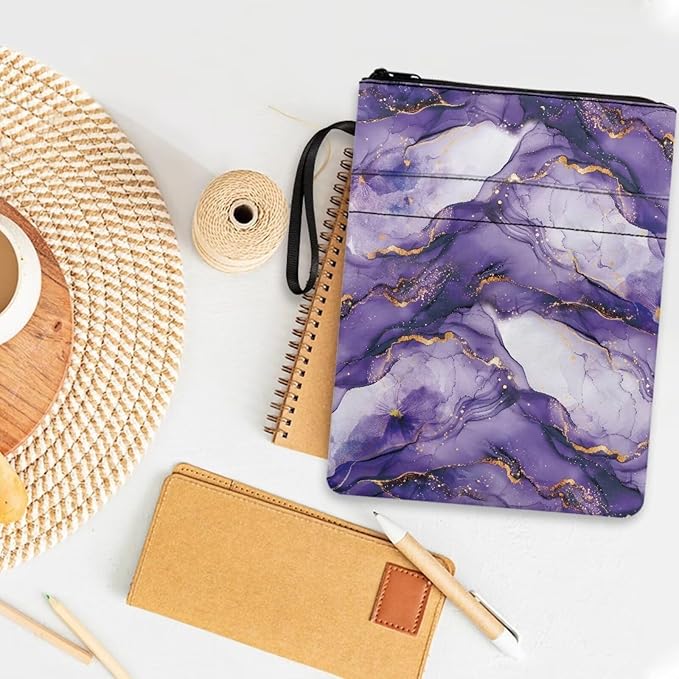 COEQINE Fashion Marble Book Covers for Paperbacks 9x11 Inch Portable Book Sleeves for Book Lovers Protector Paperbacks with Front Pockets