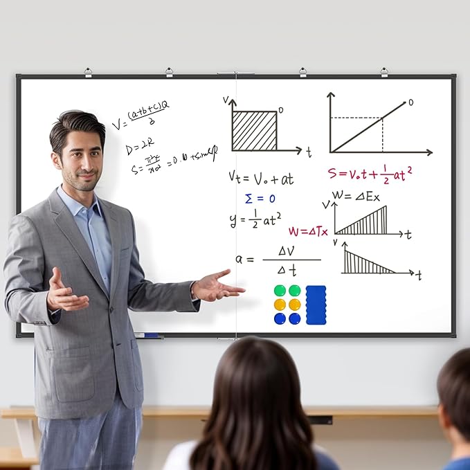 Large Whiteboard, Double Magnetic White Board for Wall, Dry Erase Whiteboard for Office Home & School (Black, 60x36 inch)