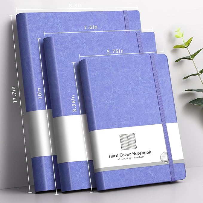 AHGXG Lined Journal Notebook - 320 Numbered Pages Leather Journal for Women, 100gsm Thick College Ruled Paper, Large B5 Softcover Journal for Writing Work School, 7.6'' X 10''-Purple