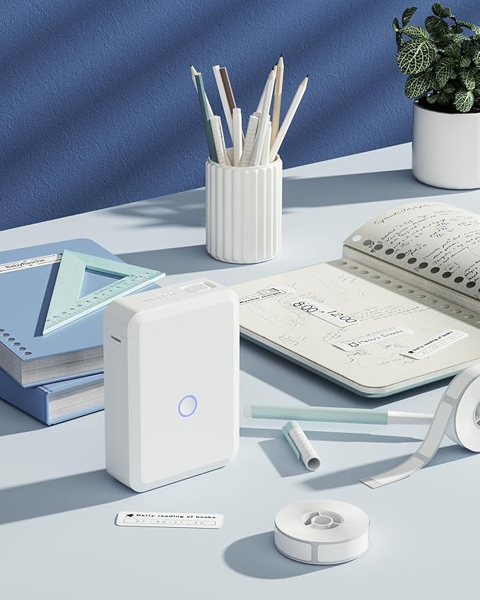 NIIMBOT D11 Label Maker Tape Adhesive White Label Paper 0.47" X 2.95" (12 X 75mm) 95 Labels/Roll, Compatible for NIIMBOT D11 D110 Label Printer, Thermal Paper Black on White, 3-Roll