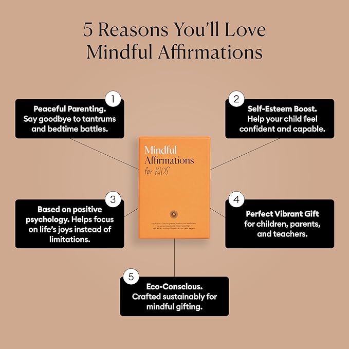 Intelligent Change 30 Positive Mindful Affirmation Cards for Kids with Display Stand - Perfect Gifts for Children & Teachers - Daily Inspiration for Self-Esteem & Positivity