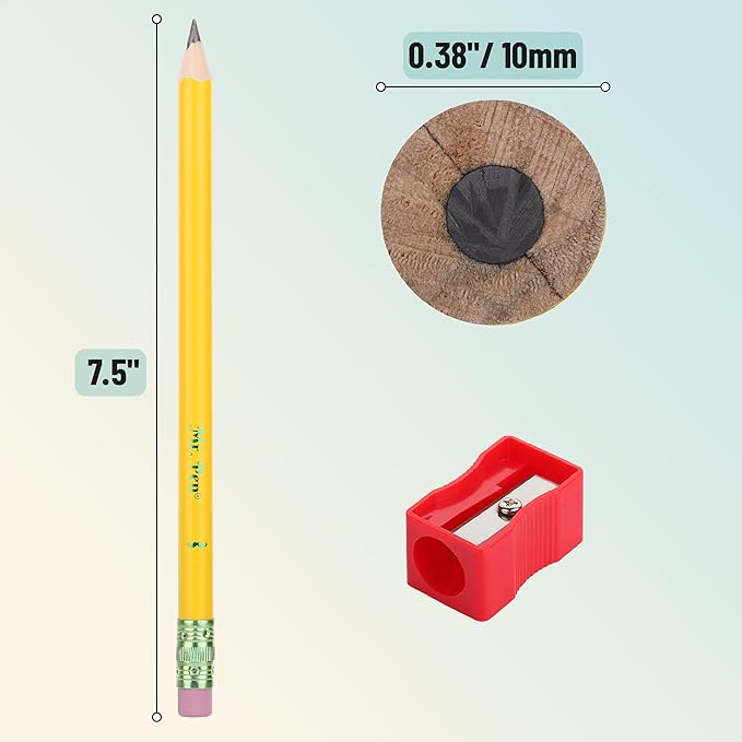 Mr. Pen- Jumbo Pencils, 20 Pencils with 1 Sharpener, Fat Pencils for Kids Ages 2-4, Kindergarten Pencils, Thick Pencils for Kids Aes 4-8, Preschool Pencils, Big Pencils for Preschoolers, Large Pencil