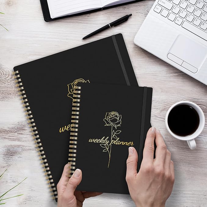 2025 Planner Weekly and Monthly, Calendar Planner with Monthly Tabs, 2025 Weekly Planner from Jan 2025 - Dec 2025, Weekly Monthly Planner with Spiral Binding- 6.3" X 8.5", Black