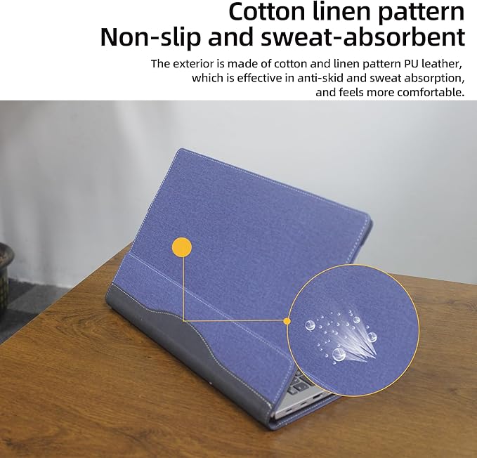 Laptop Cover for MSI Summit E13 Flip Evo Professional Laptop A11MT-022 /Summit E13 Flip Evo A12M / E13 FlipEvo A13MT 13" PU Leather Inside Pocket Cover (Blue)