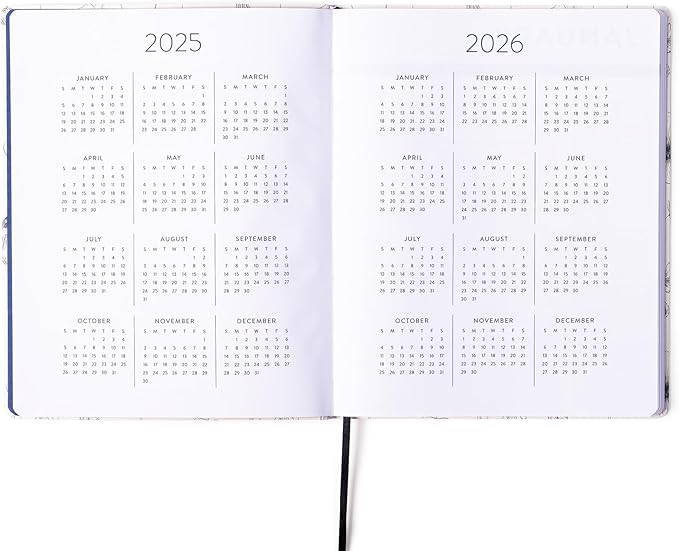 Eccolo 2025 Large Agenda Planner, 12 Month, Yearly, Monthly & Weekly Views, Reminders, Goals Tracker (Flexi-Cover - 8 x 10")