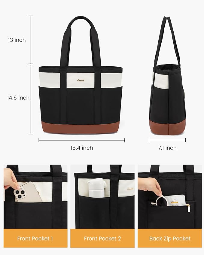 LOVEVOOK Tote Bag for Women，Lightweight Work Bag for Teacher, 15.6 Inch Laptop Bag，Large Shoulder Bag