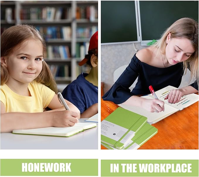 Lined Journal Notebook, (Grass Green), 160 Pages, Medium 5.7 inches x 8 inches - 100 gsm Thick Paper, Hardcover