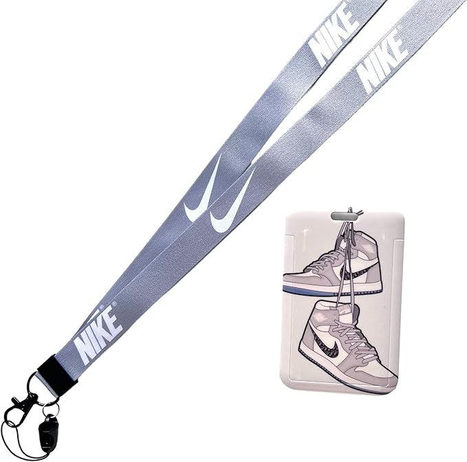 AllStyle By Patel Neck Strap Compatible Lanyard With ID Holder Suitable for Women Men Kids (Grey Lanyard + Grey ID Holder)