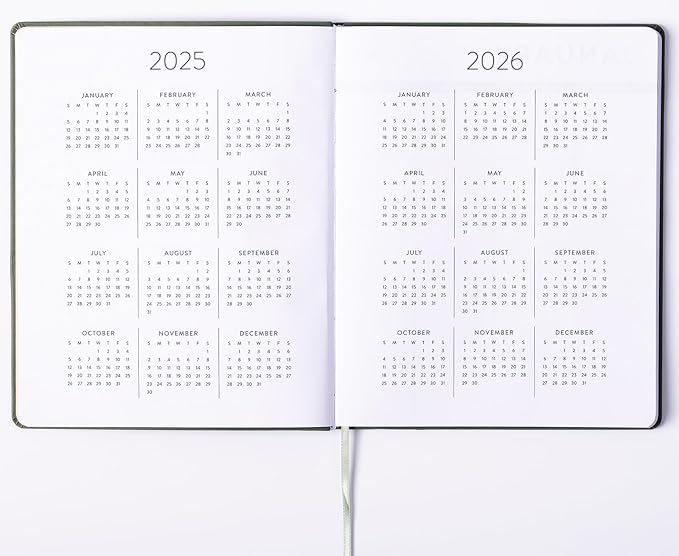 Eccolo 2025 Large Agenda Planner, 12 Month, Yearly, Monthly & Weekly Views, Reminders, Goals Tracker (Flexi-Cover - 8 x 10")